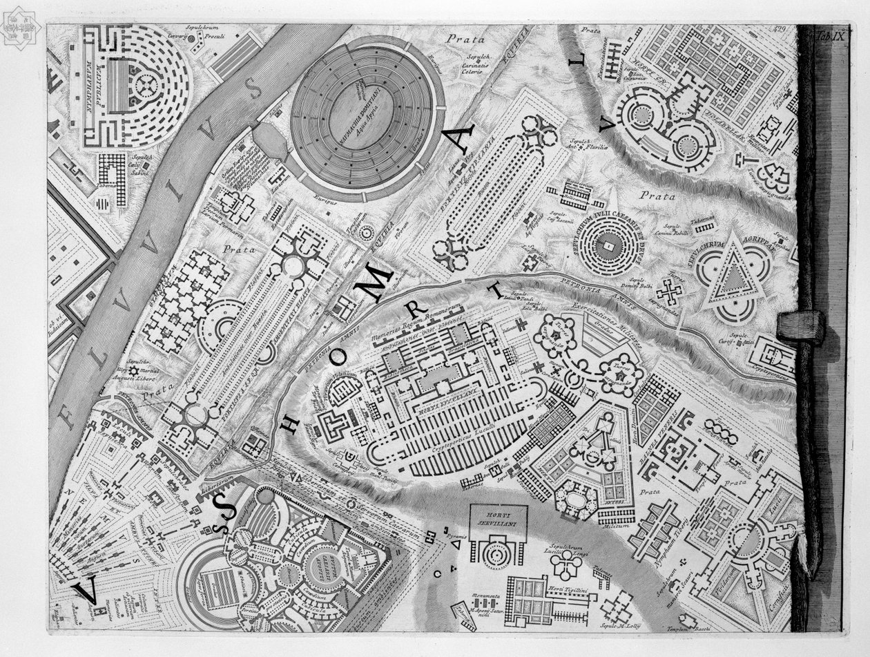 Mapa Campus Martius od Robert Adam