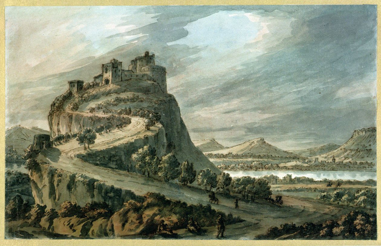 Skalnatá krajina s hradem od Robert Adam