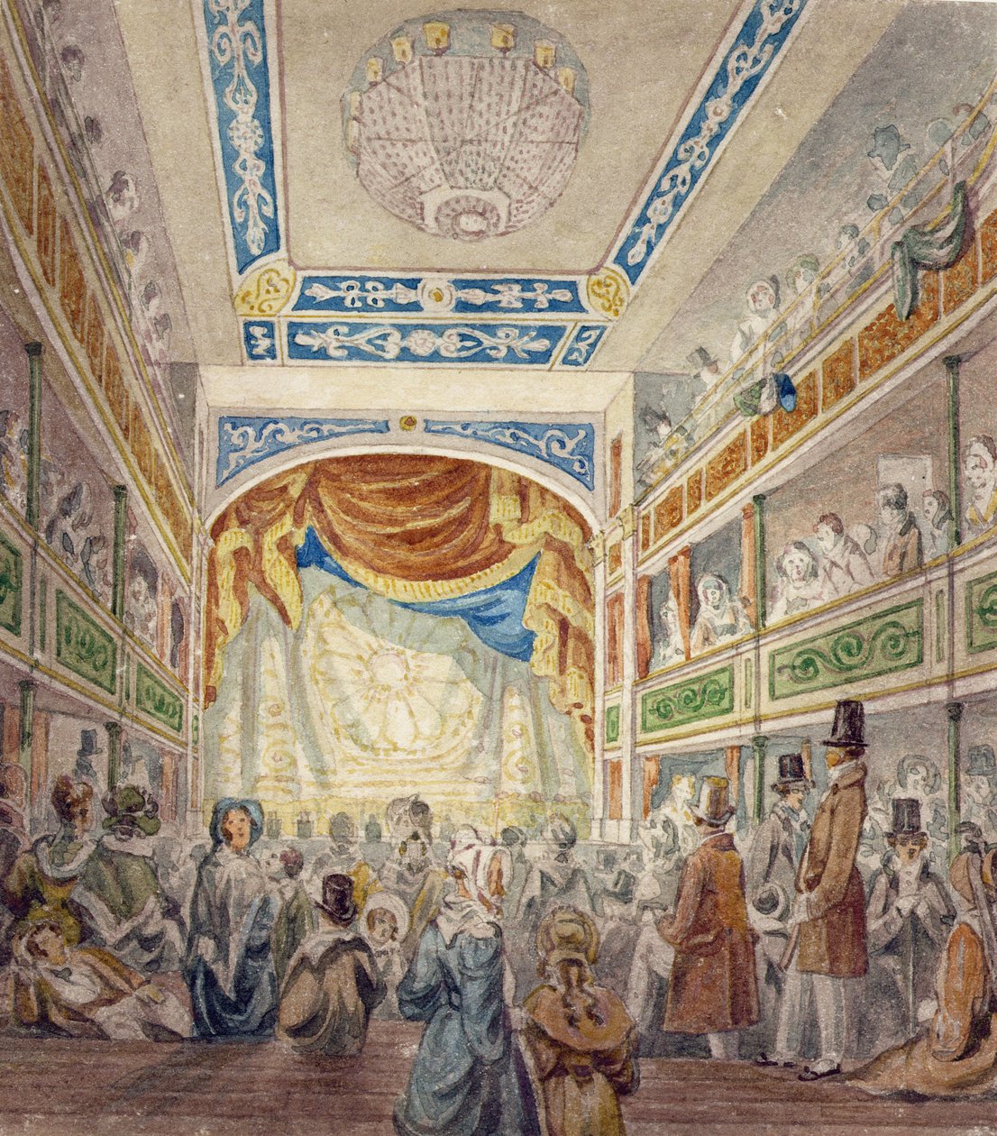 Interiér standardního divadla, Shoreditch, c.1840 od Robert Blemell Schnebbelie