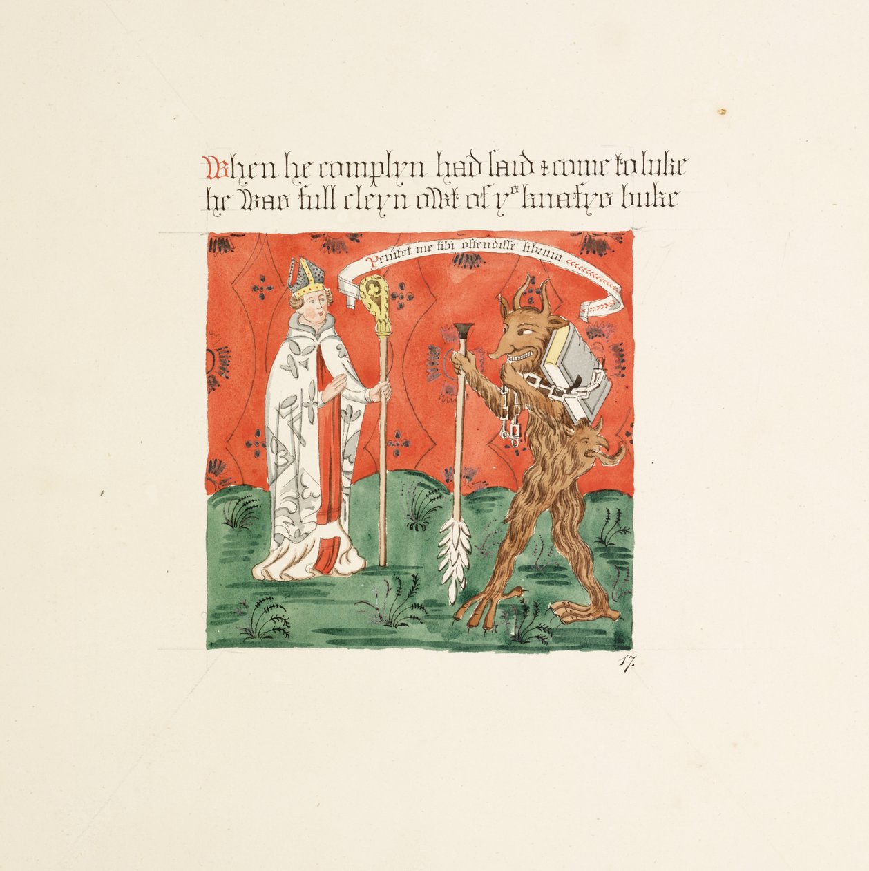 Paní Nová Coll 380, f26r. Starožitnosti katedrálního kostela Saint Mary, Carlisle, kreslil Robert Carlile, 1795 (pero a inkoust a wc na papíře) od Robert Carlile