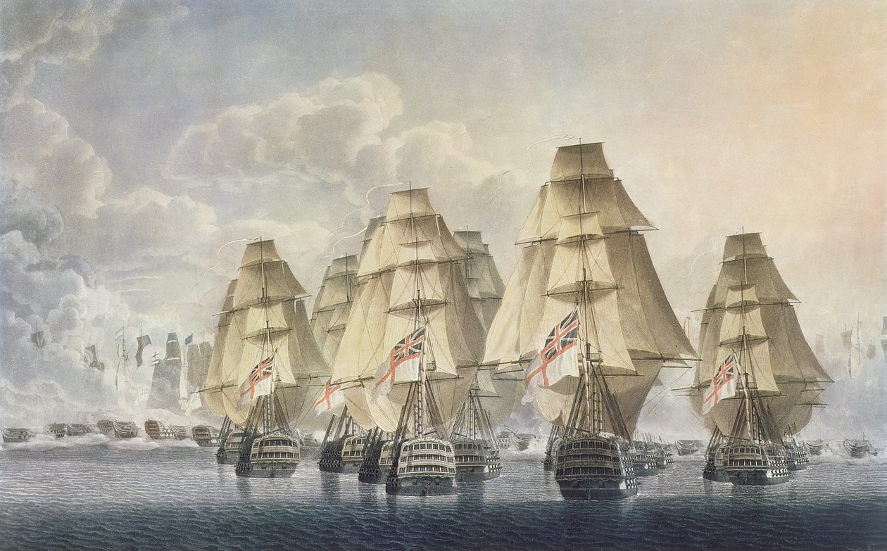 Bitva u Trafalgaru, zadní divize, vyryto a publikováno umělcem, 1806 od Robert Dodd