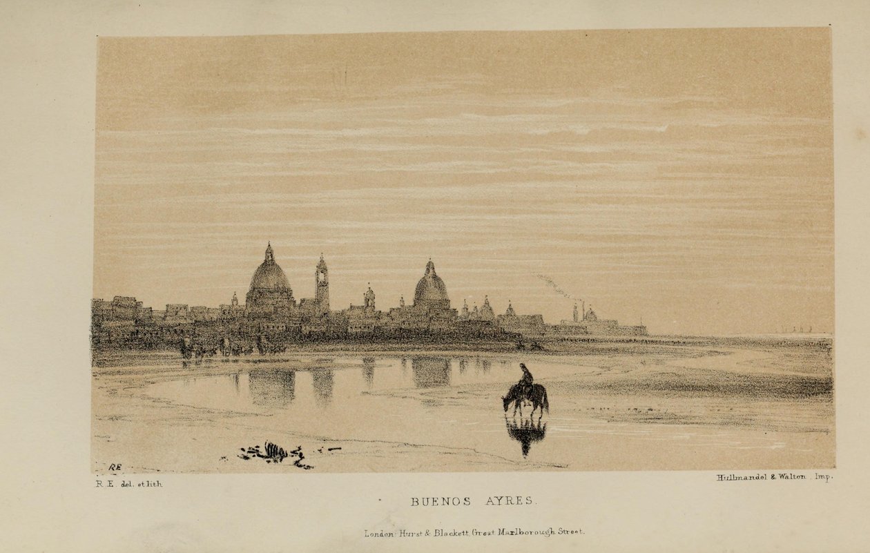 Buenos Ayres, akvarel od Roberta Elwese (1819–1878), bohatého mladého britského gentlemana z Norfolku od Robert Elwes