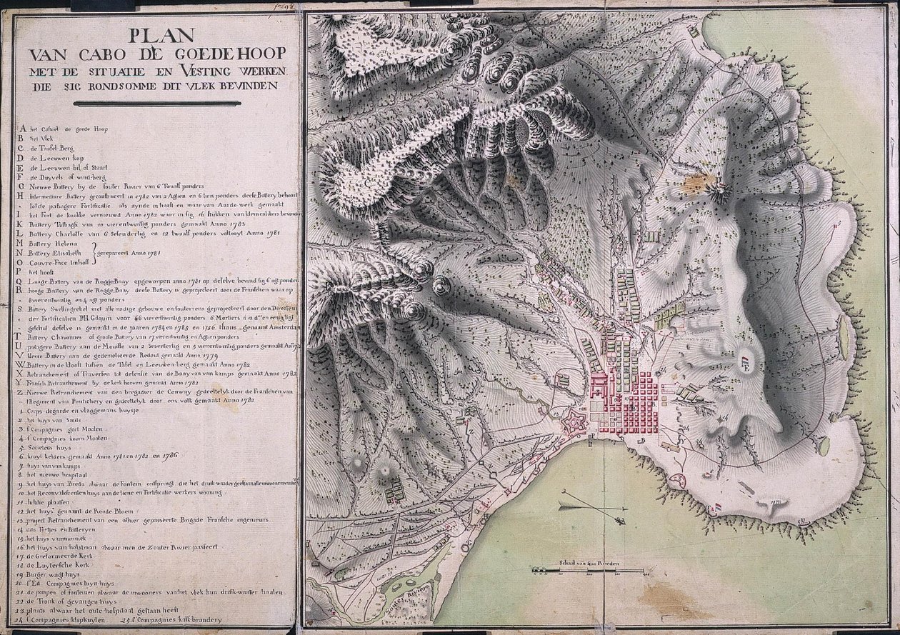 Mapa Cabo de Good Hope od Robert Jacob Gordon
