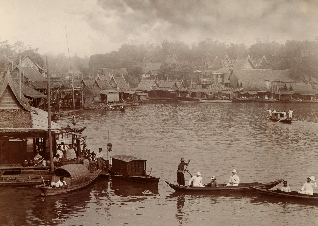 Řeka Chao Phraya, 1890 od Robert Lenz