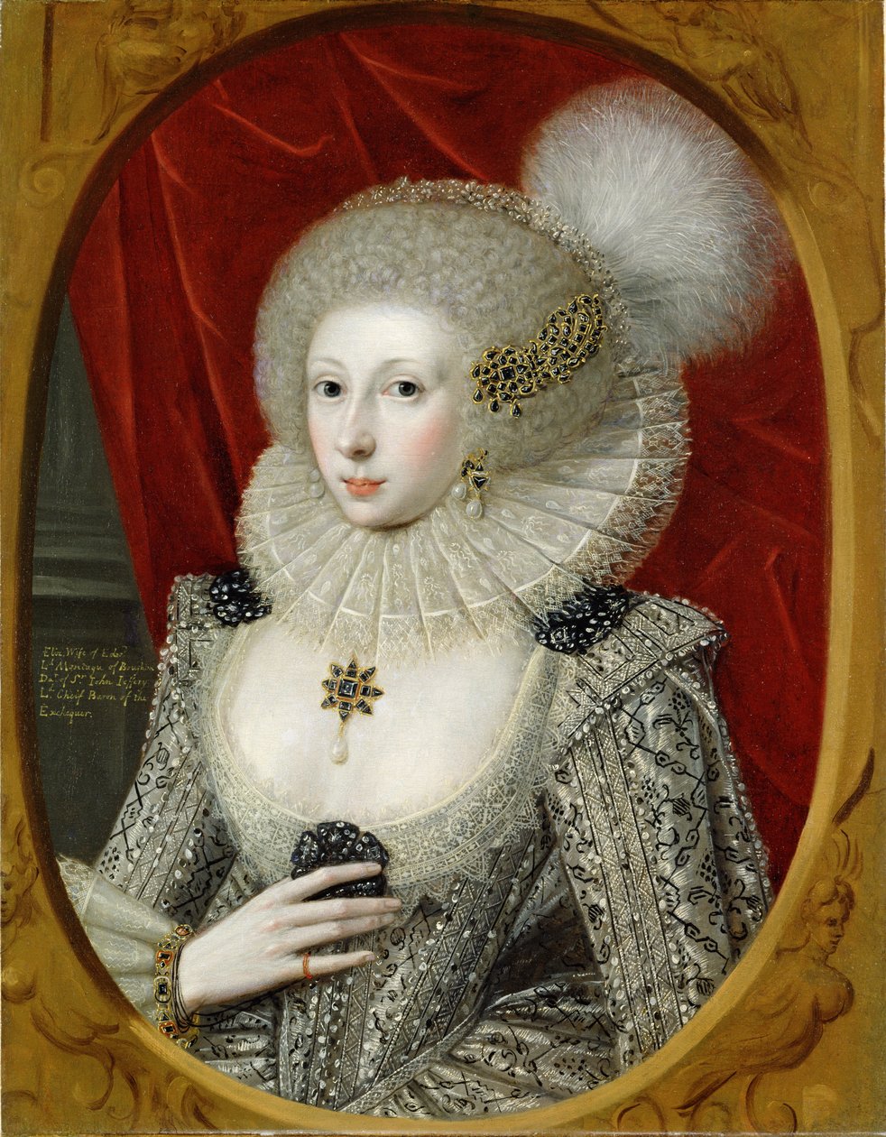 Portrét ženy, možná Frances Cotton, Lady Montagu, z hradu Boughton, Northamptonshire od Robert Peake
