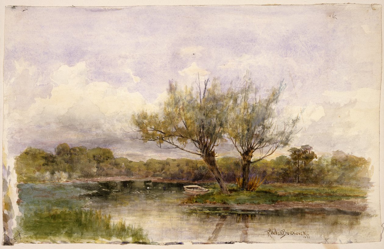 Krajina, 1881 (wc a grafit na papíře) od Robert Ward van Boskerck