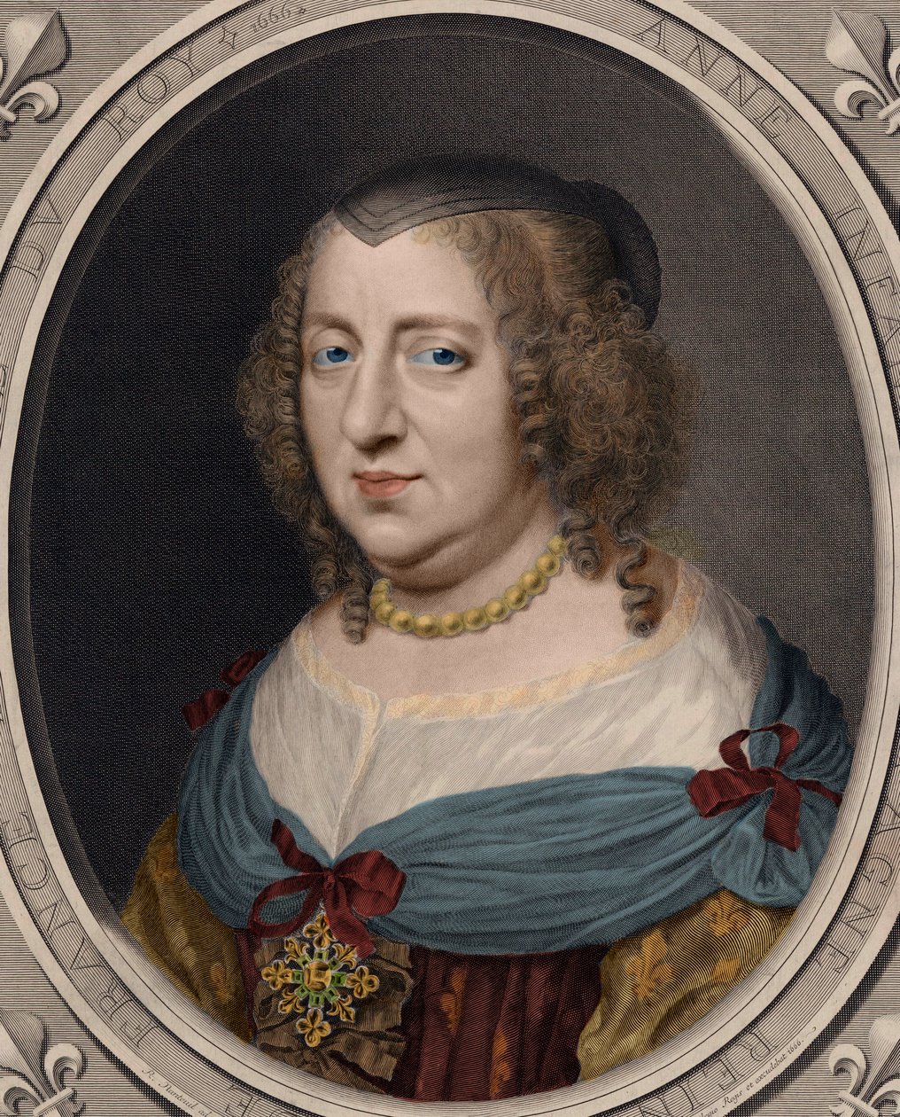 Portrét Anny Rakouské (1601-1066). od Robert after Nanteuil
