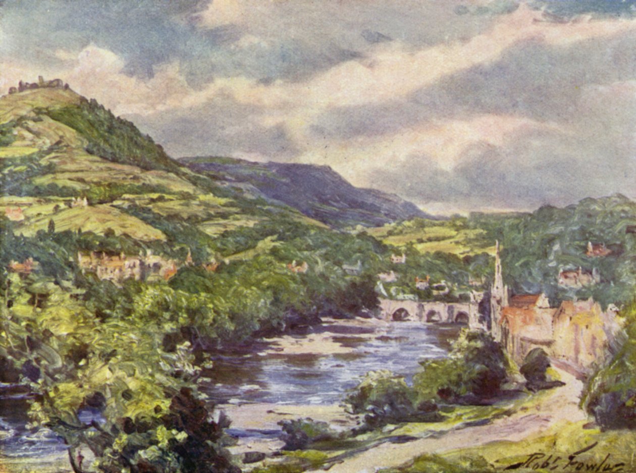 Pohled na Llangollen (barevní členové) od Robert (after) Fowler