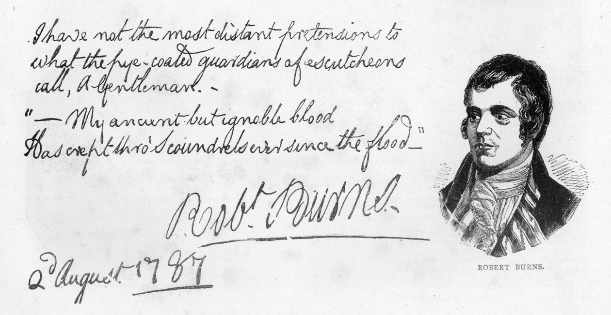 Rukopis a podpis Roberta Burnse, 1787 od Robert Burns