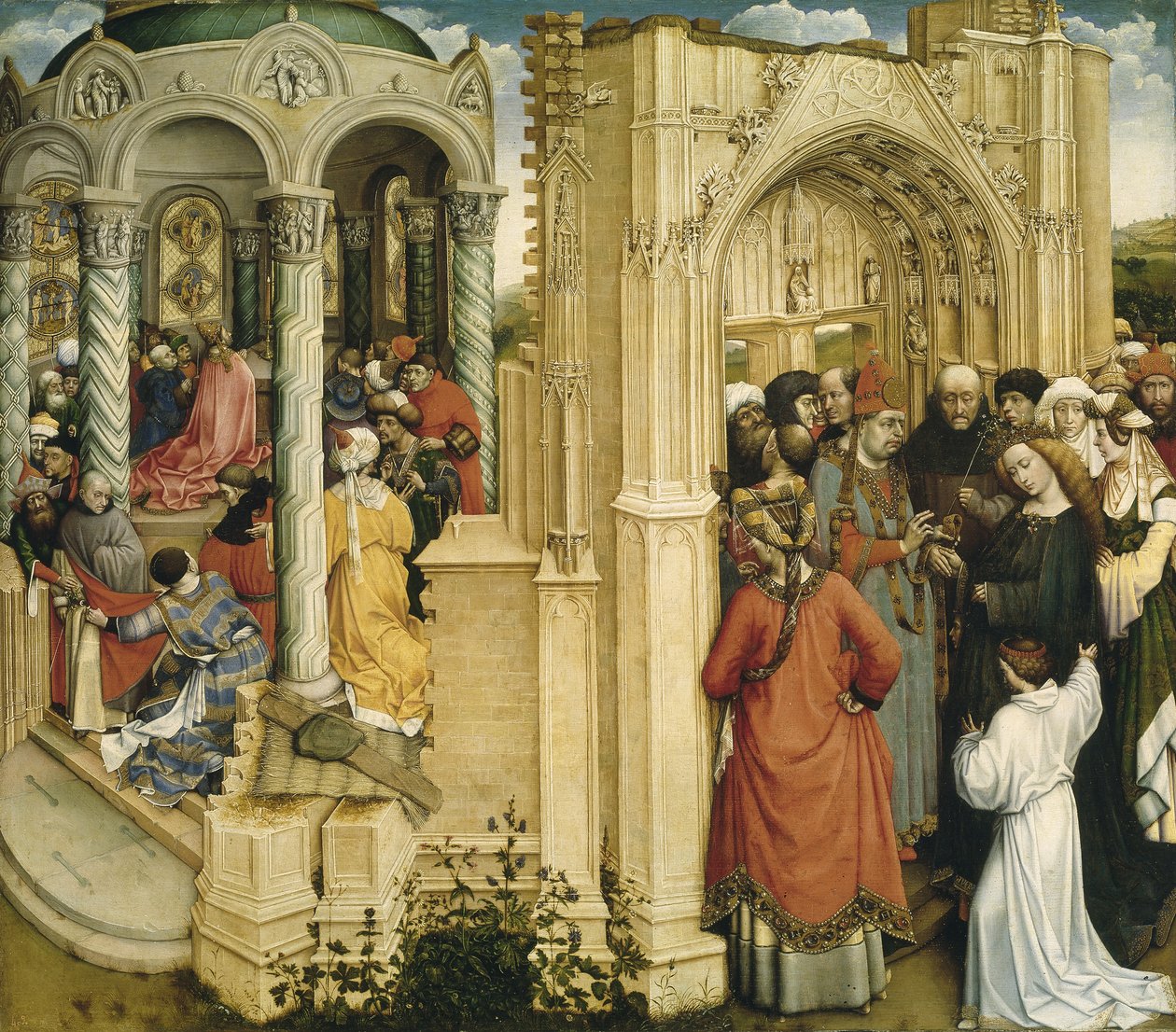 Svatba Marie a Josefa, kolem roku 1420 od Robert Campin