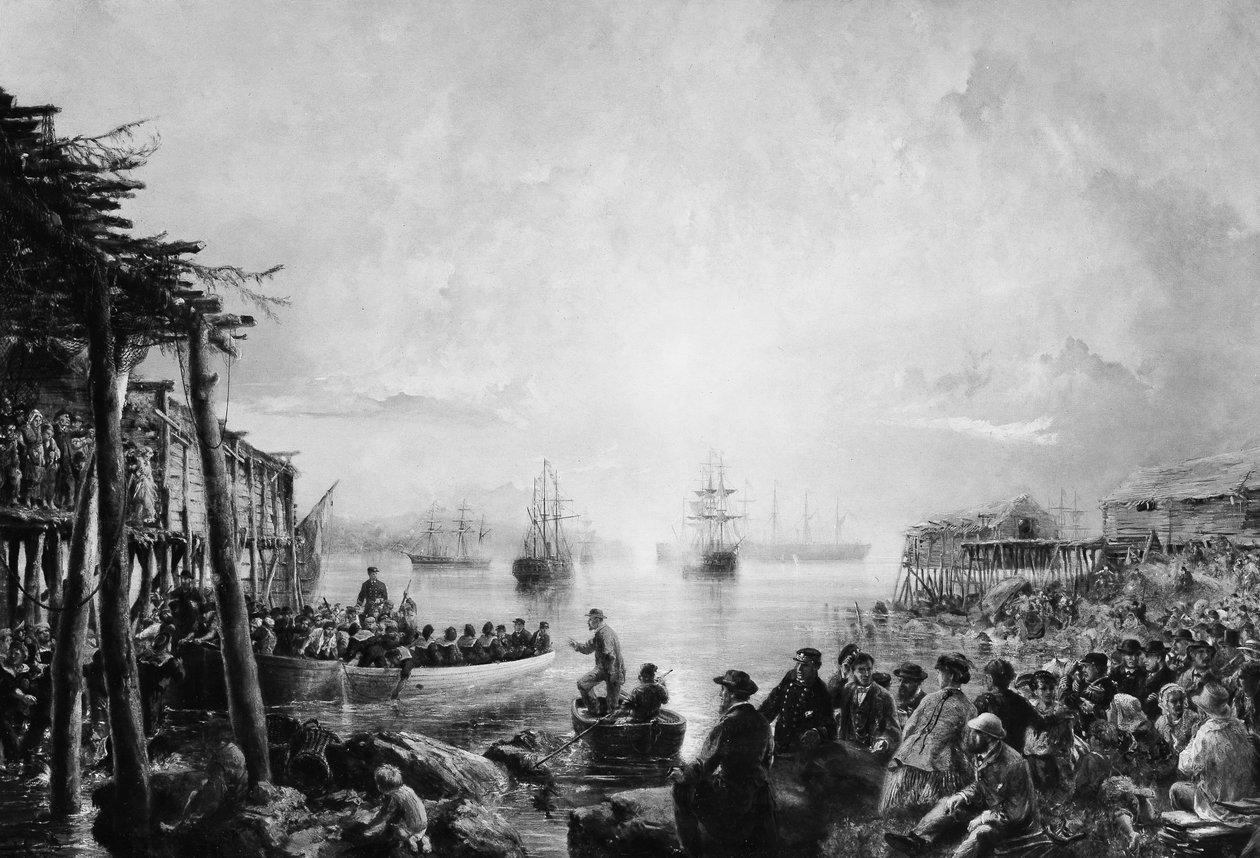 Přistání na Newfoundlandu, ca. 1866. od Robert Charles Dudley