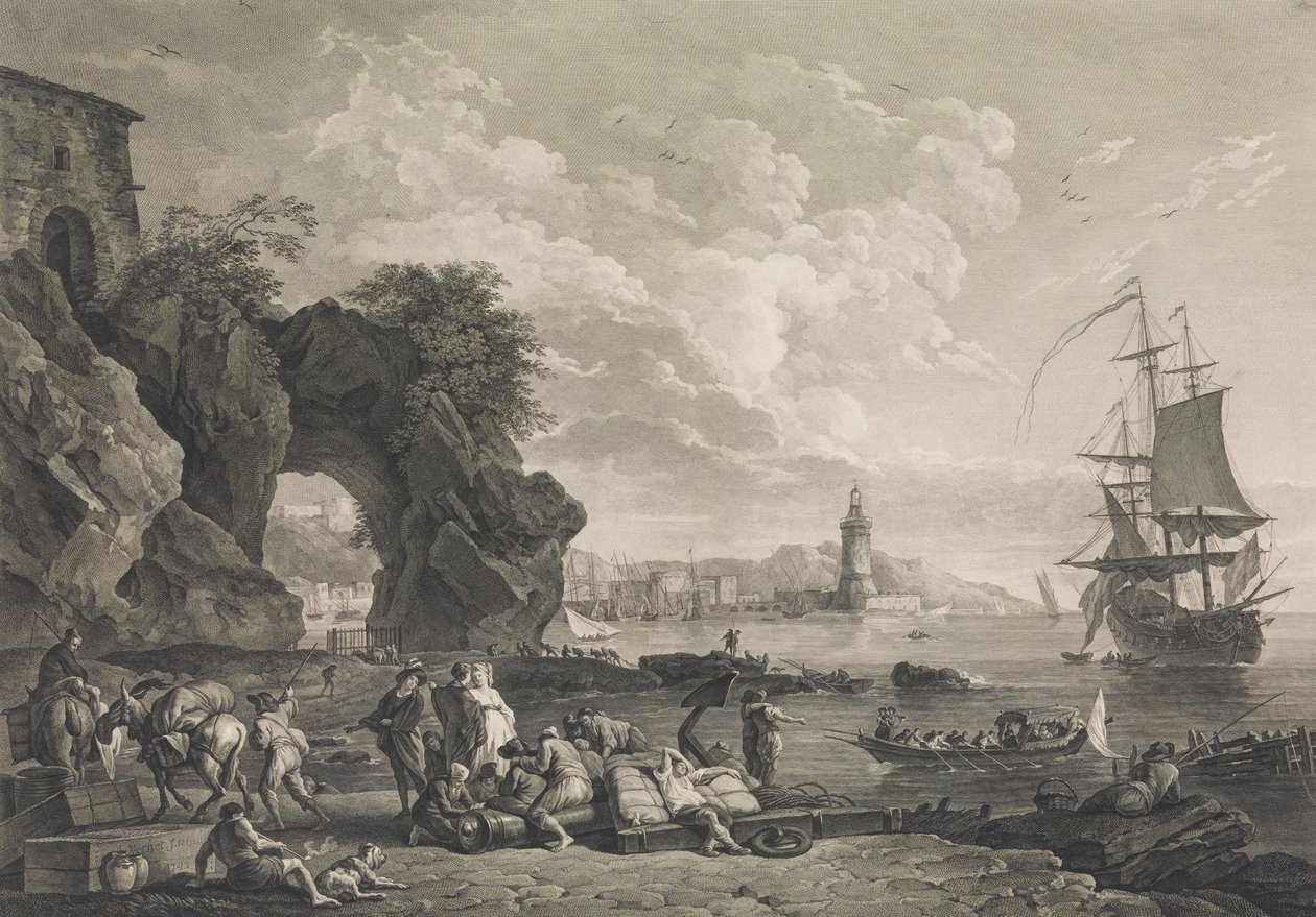 Pohled na Pausilype poblíž Neapole, 1785. od Robert Daudet