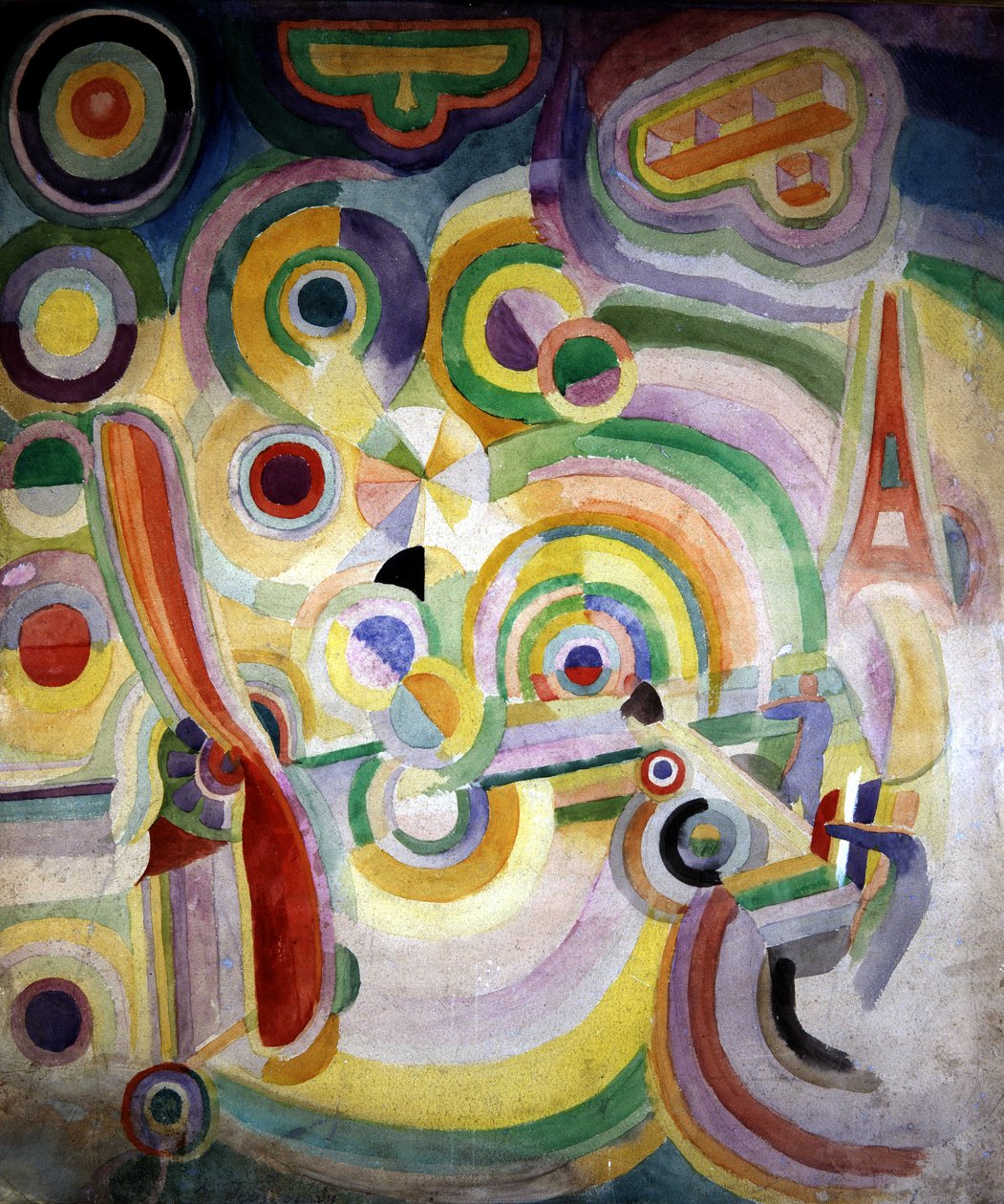 Pocta Bleriotovi od Roberta Delaunaye (1885-1941). od Robert Delaunay
