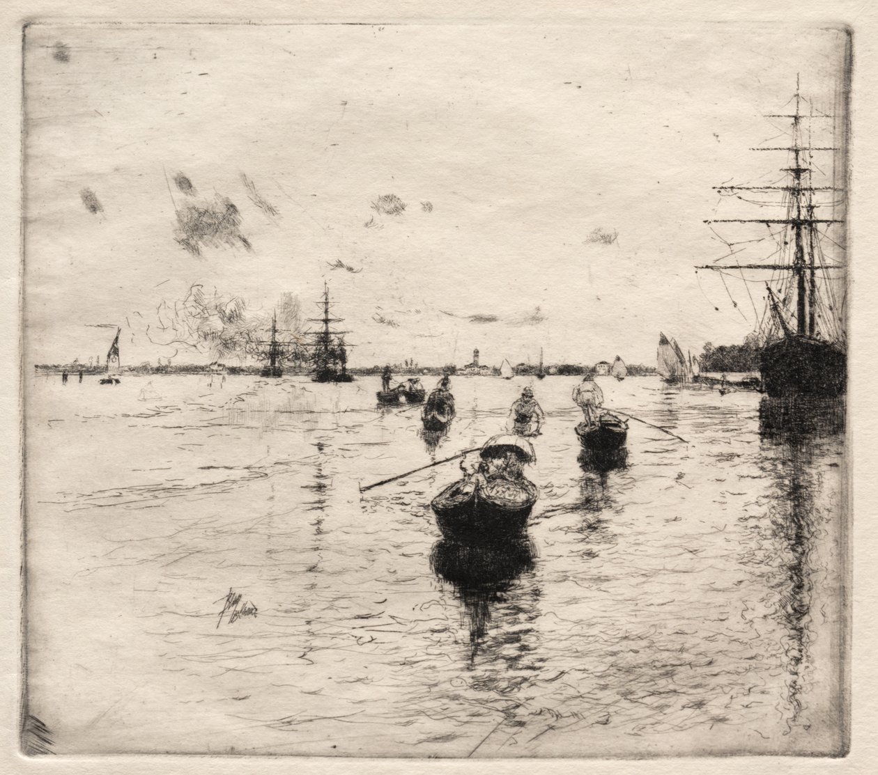 Laguna s parníky a gondolami, 1885. od Robert Frederick Blum