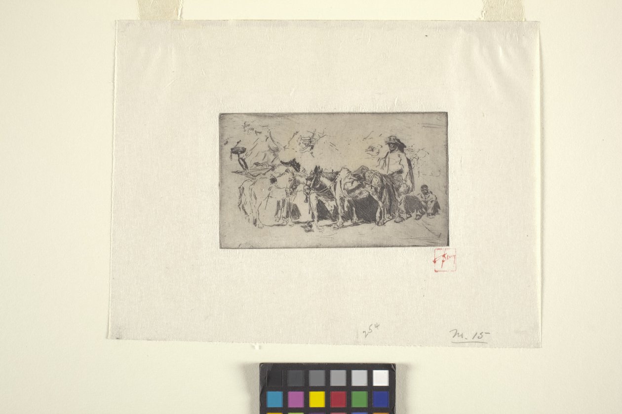 Muži a osli, Řím (inkoust) od Robert Frederick Blum