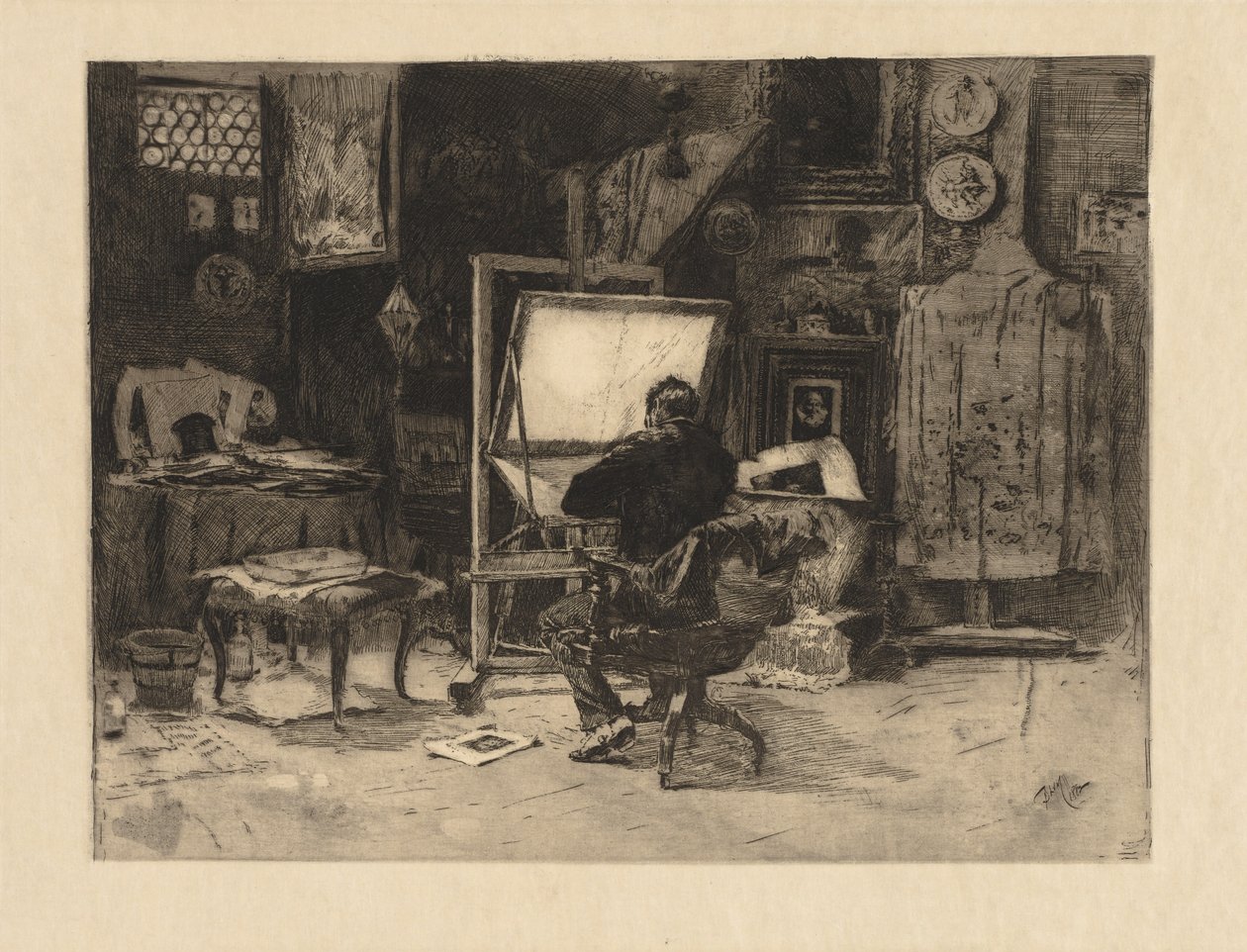 The Etcher, 1882. od Robert Frederick Blum
