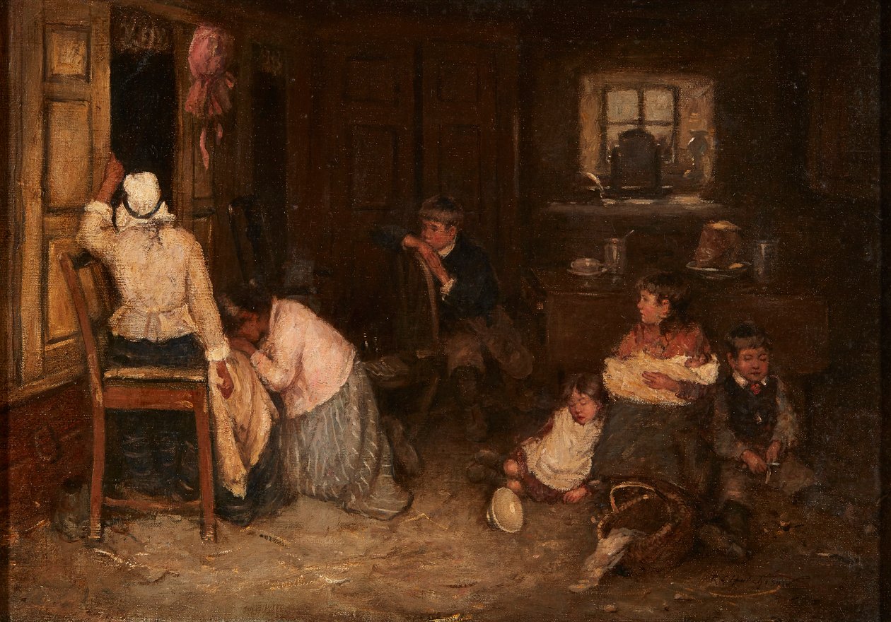 Smutná zpráva (olej na plátně) od Robert Gemmell Hutchison
