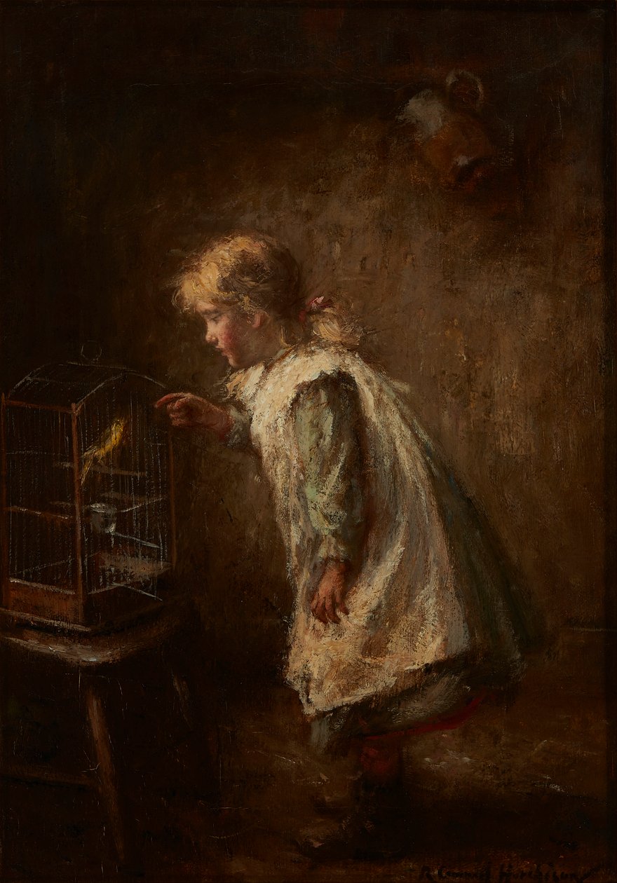 The Pet Canary (olej na plátně) od Robert Gemmell Hutchison