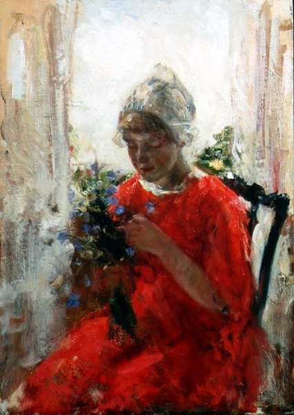 Červené šaty od Robert Gemmell Hutchison