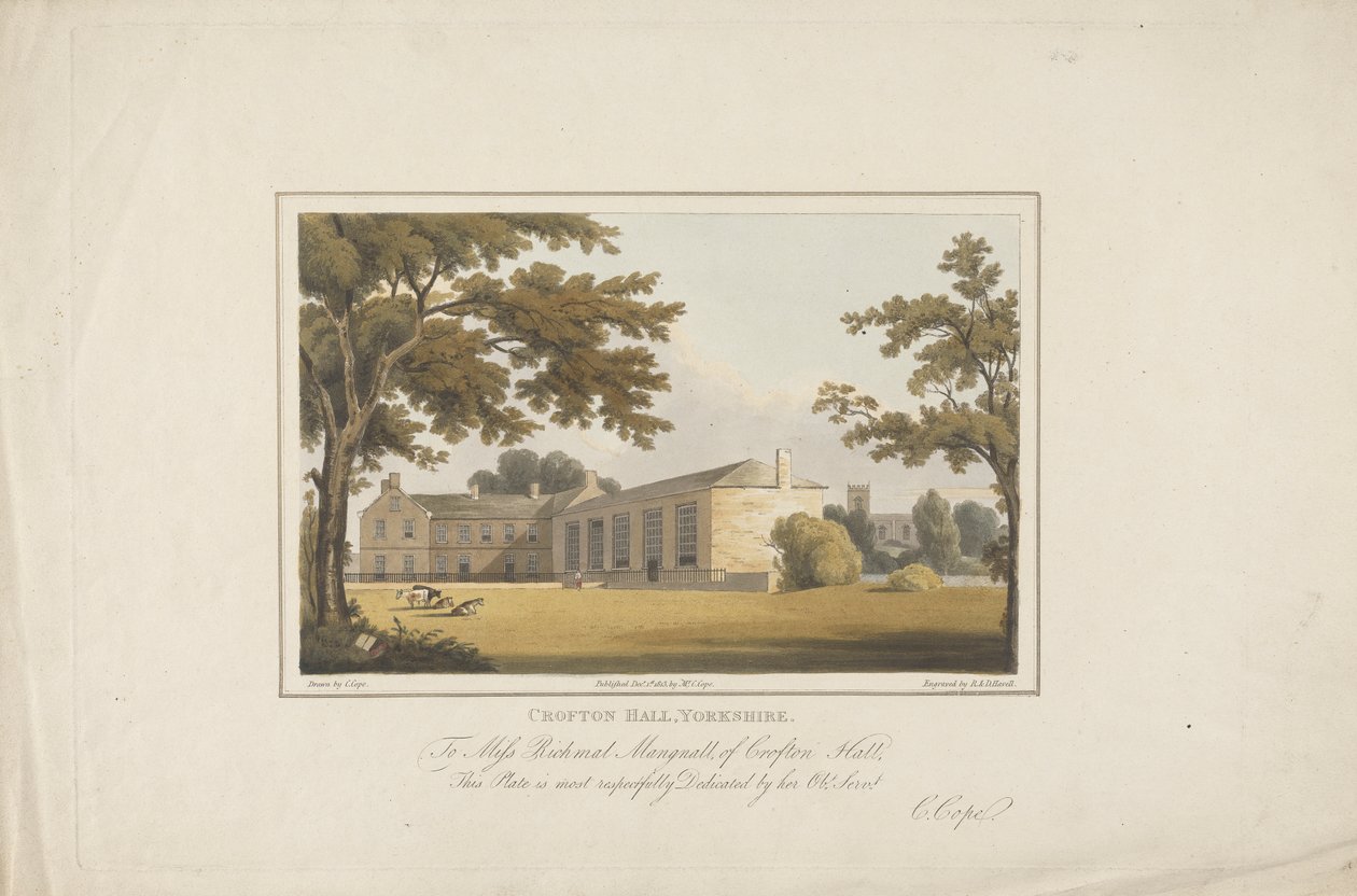 Crofton Hall, Yorkshire od Robert Havell