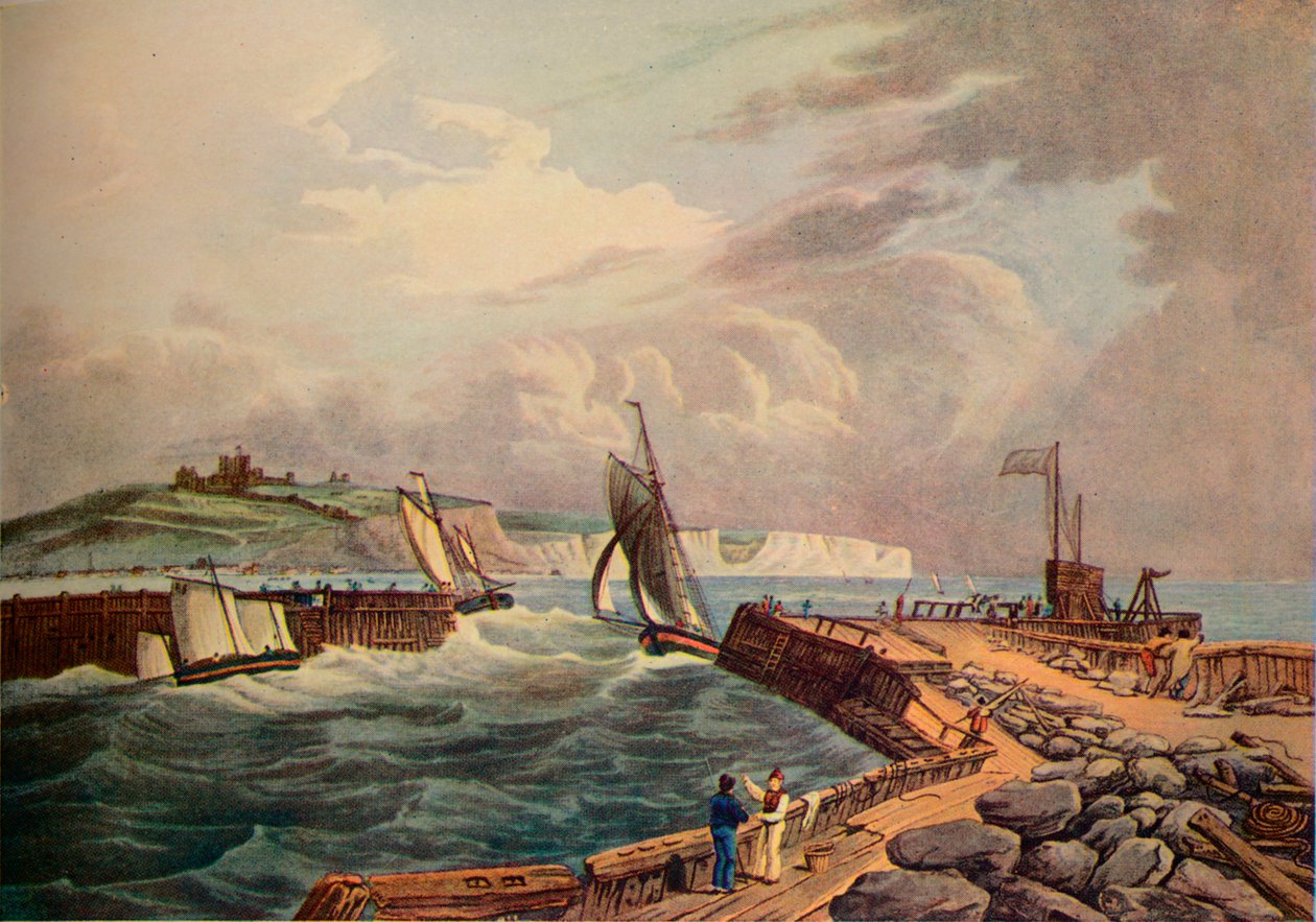 Cutter vjíždí do přístavu Dover, 1819 od Robert Havell