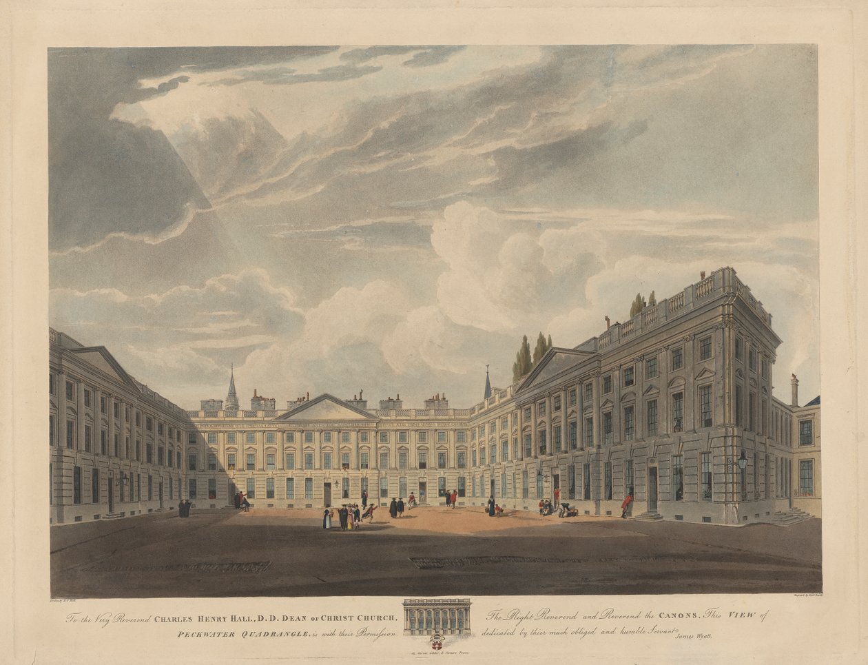 Peckwater Quadrangle, Christ Church, Oxford od Robert Havell