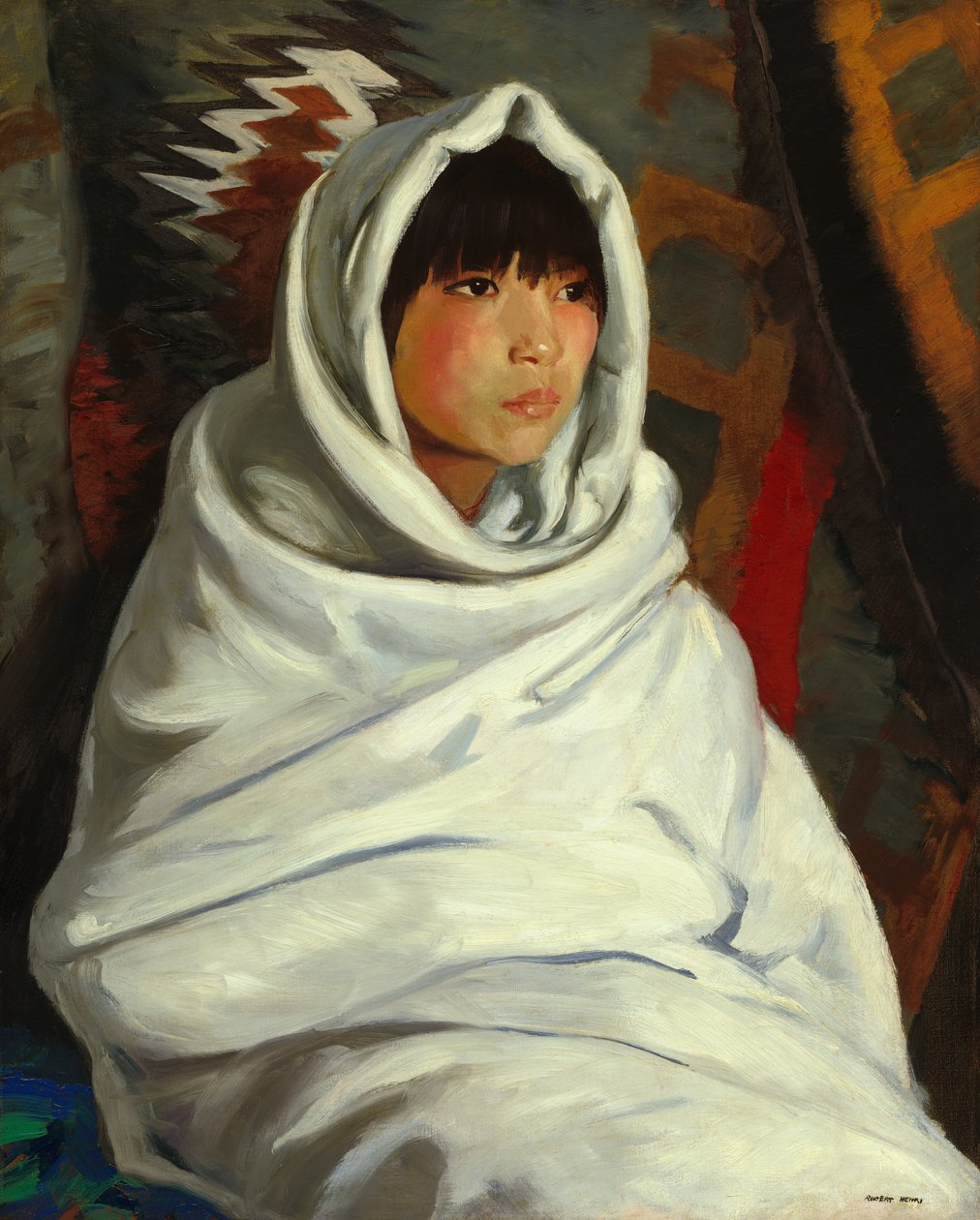 Indická dívka v bílé dece, 1917. od Robert Henri
