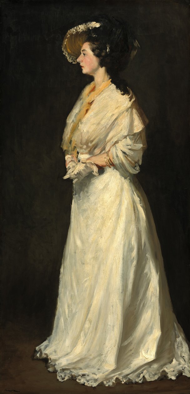 Mladá žena v bílém od Robert Henri