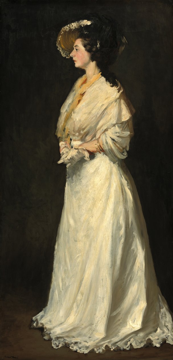 Mladá žena v bílém od Robert Henri