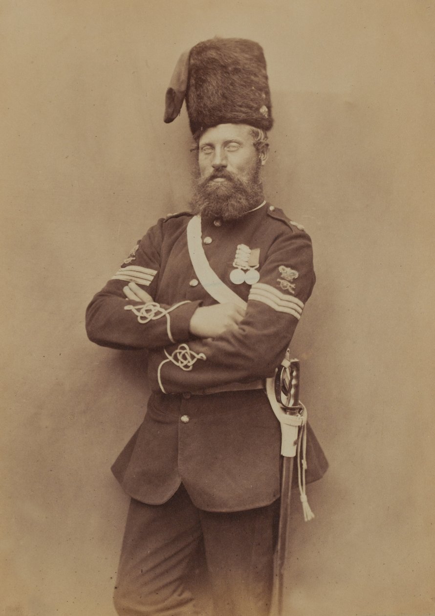 Seržant Glasgow, Královské dělostřelectvo, 1856 (sépiová fotografie) od Robert Howlett