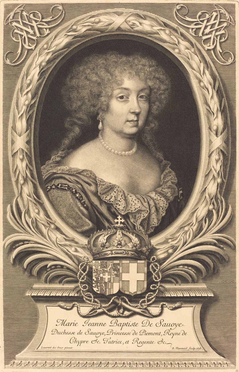 Marie-Jeanne-Baptiste, vévodkyně Savojská od Robert Nanteuil after Laurent Dufour