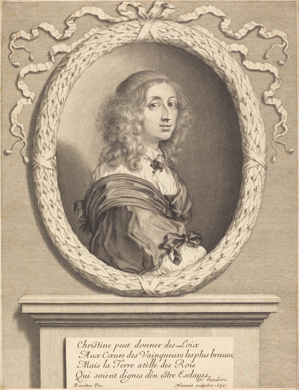 Christina, královna Švédska od Robert Nanteuil after Sébastien Bourdon