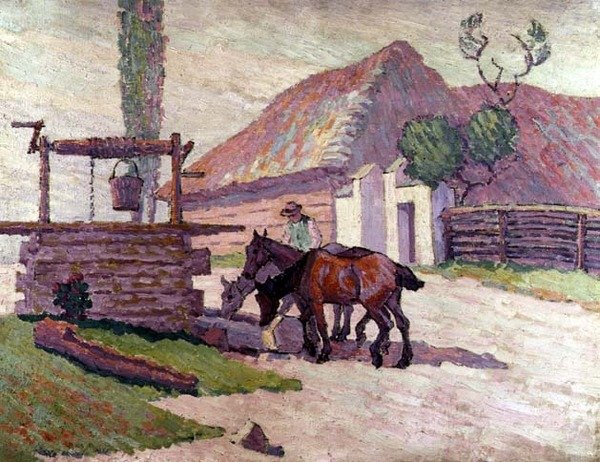 Pití koní od Robert Polhill Bevan