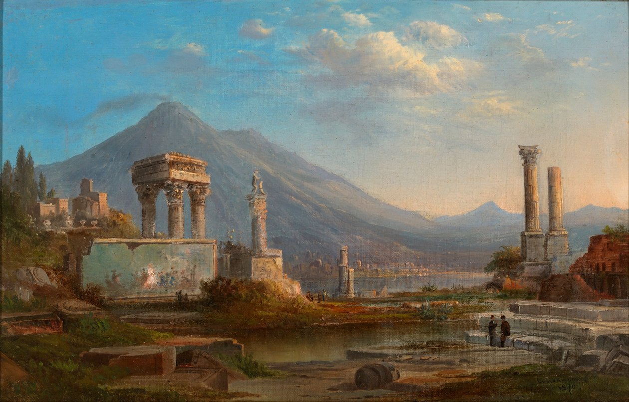 Vesuv a Pompeje od Robert S. Duncanson