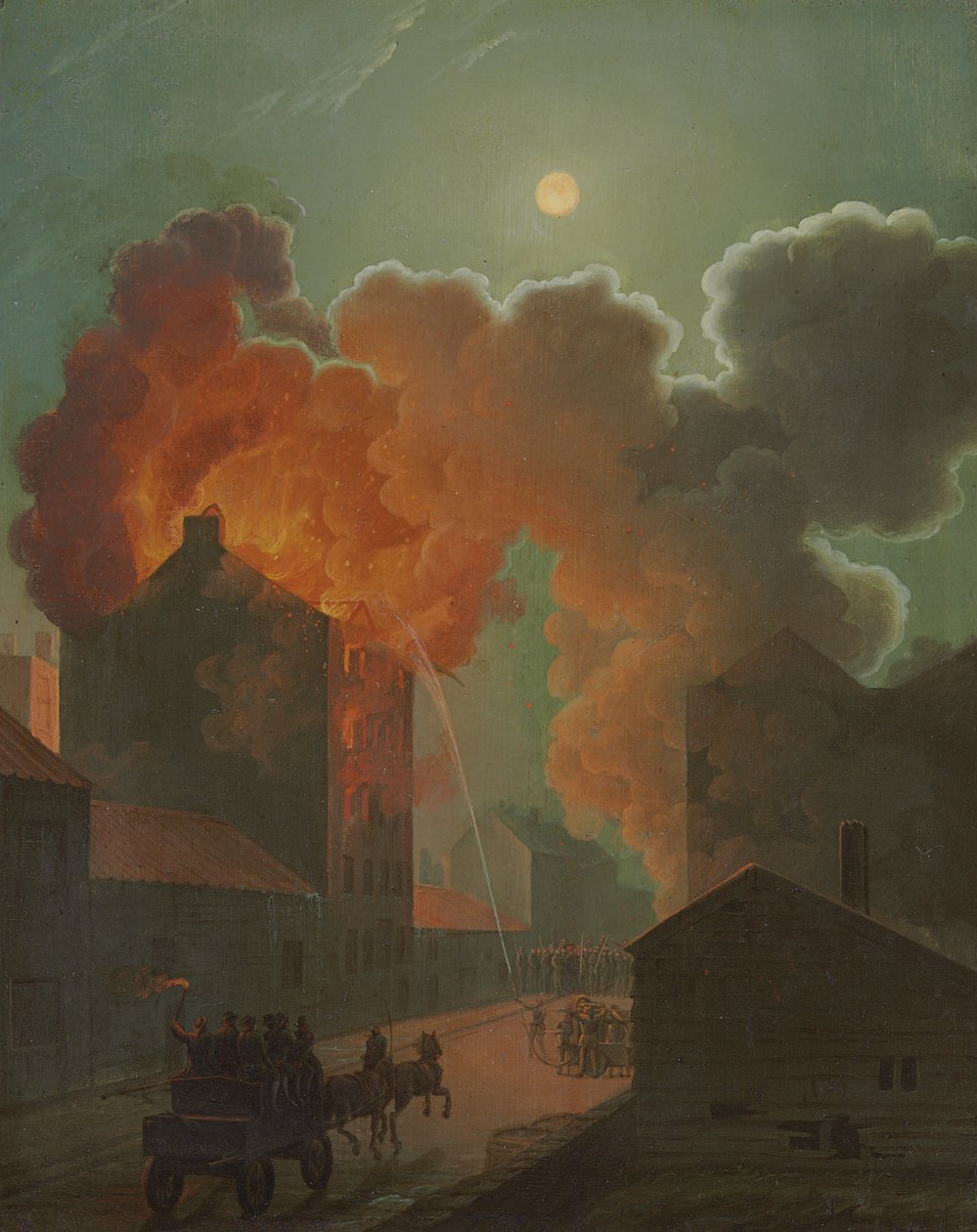 A Fire in Boston by Moonlight, c.1830-1835 od Robert Salmon