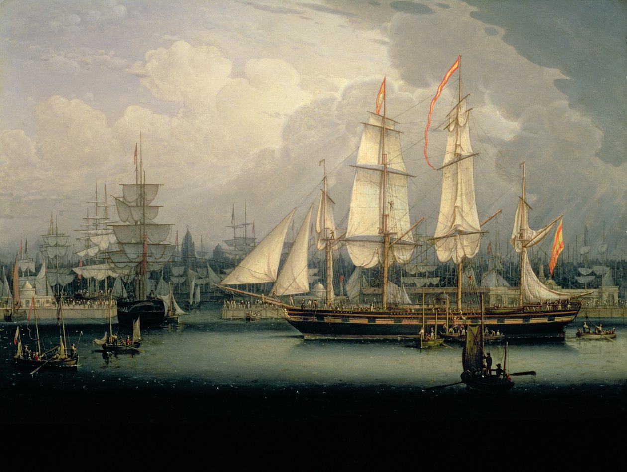 Čtyřstěžňová Clipper Ship v Liverpool Harbour, c.1810 od Robert Salmon