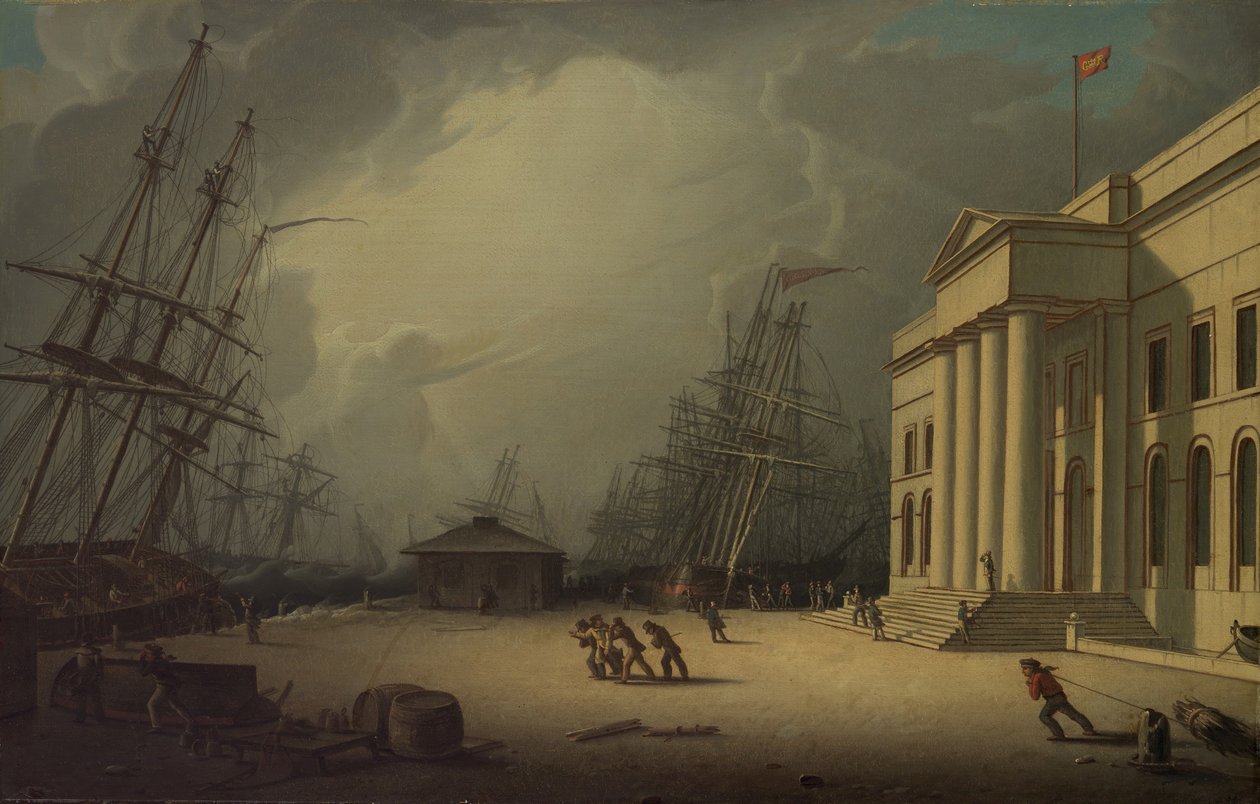 Celnice v Greenocku, Skotsko, 1828. od Robert Salmon