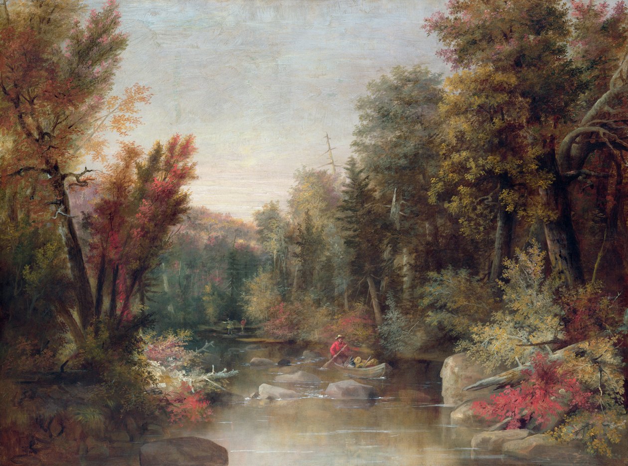 Podzimní rybář (olej na plátně) od Robert Seldon Duncanson