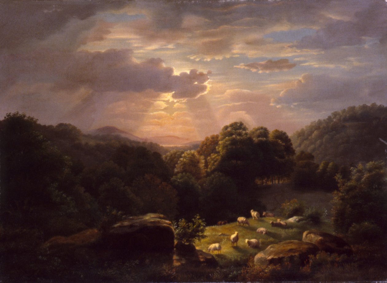 Krajina s ovcemi, n.d. od Robert Seldon Duncanson
