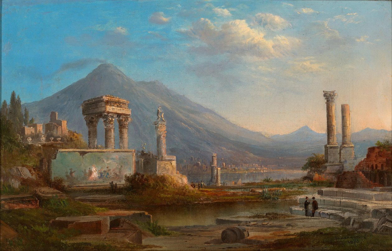 Vesuv a Pompeje, 1870. od Robert Seldon Duncanson