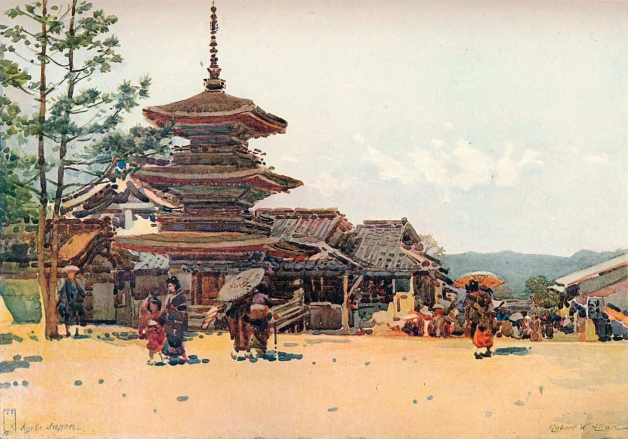 Pagoda Yasaka, Kjóto, Japonsko, c1909 od Robert Weir Allan