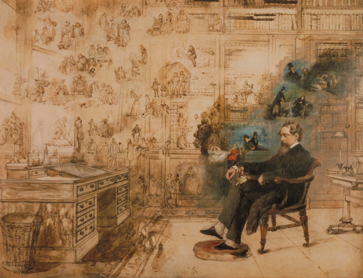 Dickensův sen, 1875. od Robert William Buss