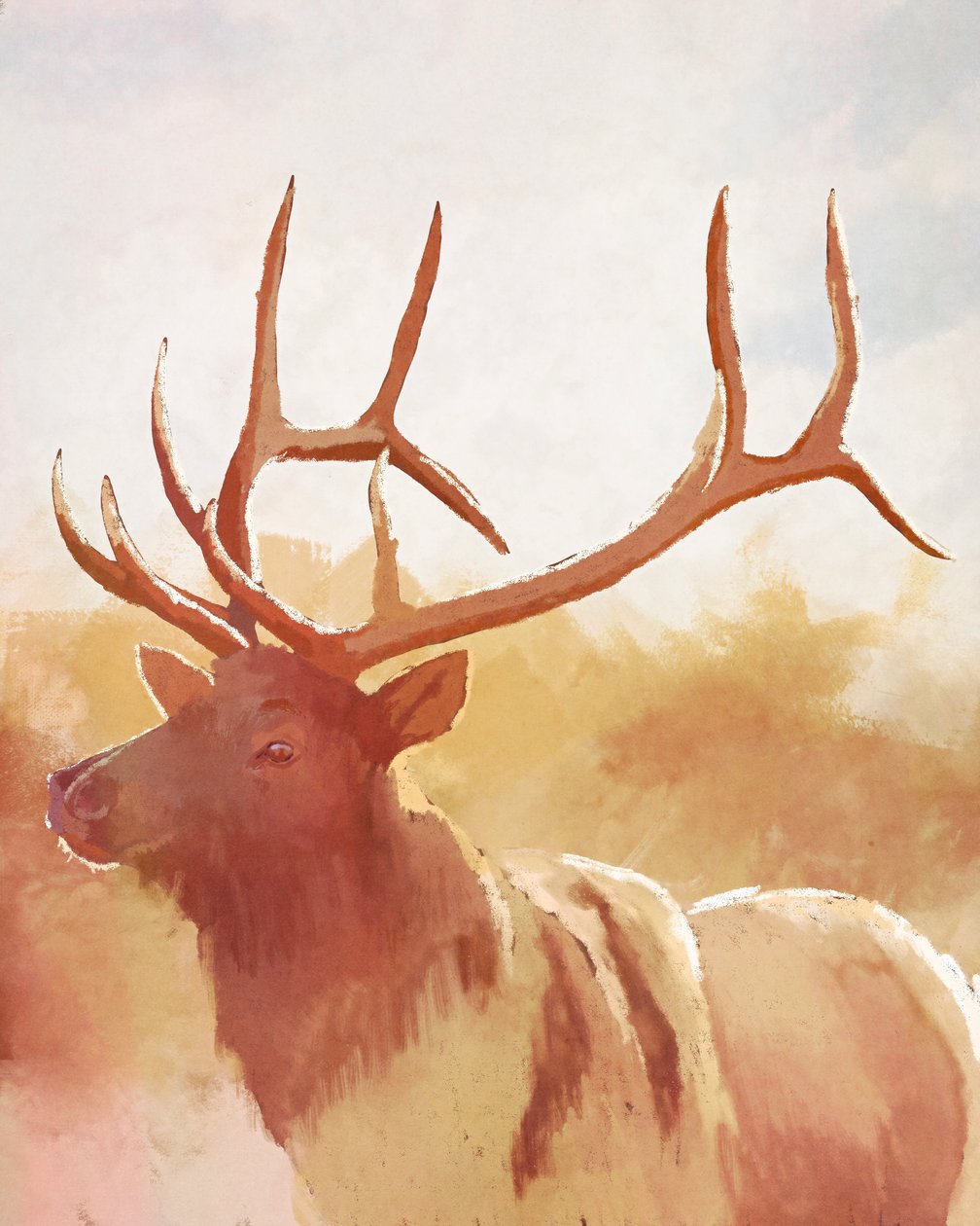 Bull Elk, 2023 (digitální) od Roberta Murray