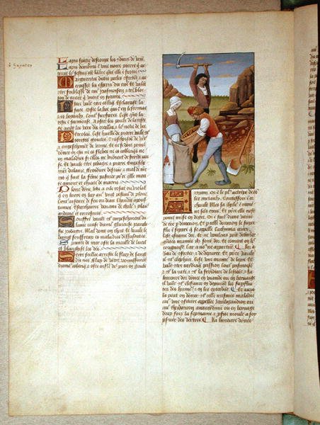 Paní Fr. Fv VI #1 fol.98v Těžba zlata, ilustrace z knihy The Book of Simple Medicines od Matthaeus Platearius (d.c.1161) c.1470 od Robinet Testard