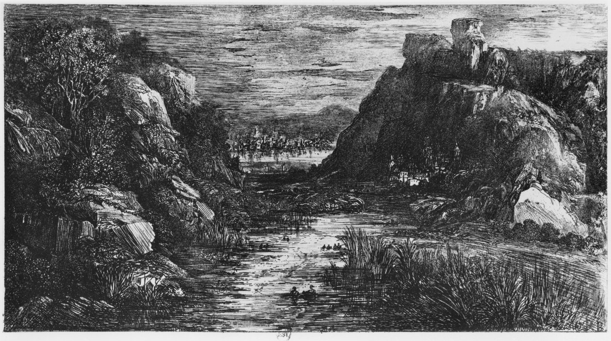 Krajina za soutěskou, 1871 od Rodolphe Bresdin
