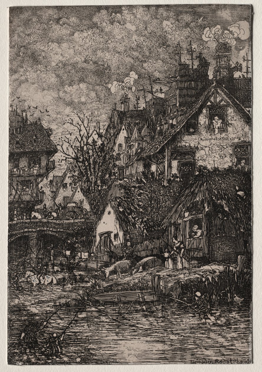 Vchod do vesnice od Rodolphe Bresdin