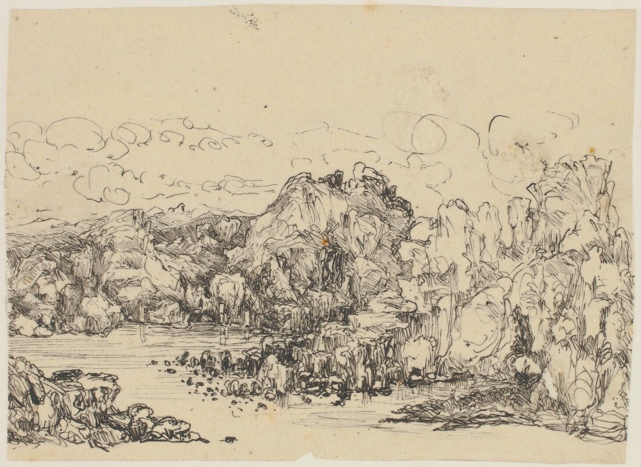 Skály u moře od Rodolphe Bresdin