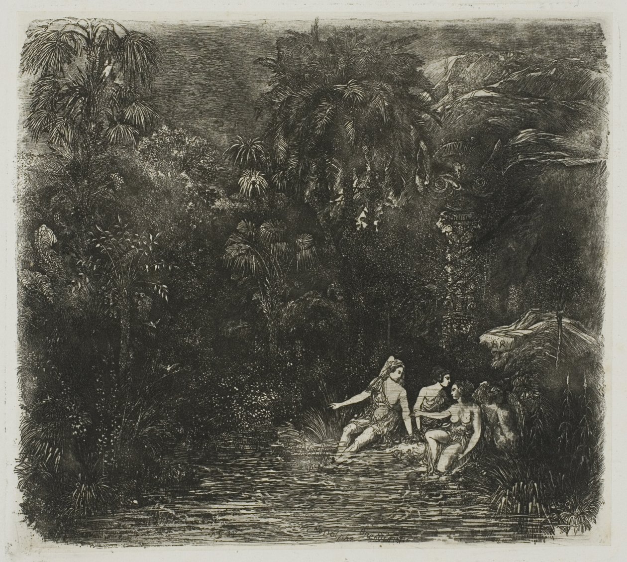 Bathers under the Palms od Rodolphe Bresdin