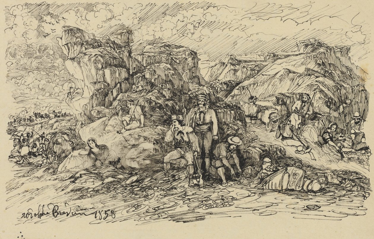 Pašeráci, 1858 od Rodolphe Bresdin