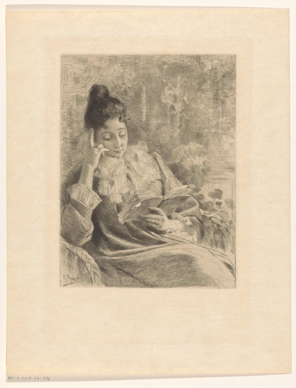 Žena čte v křesle od Rodolphe Piguet